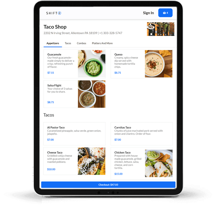 SkyTab Online Ordering